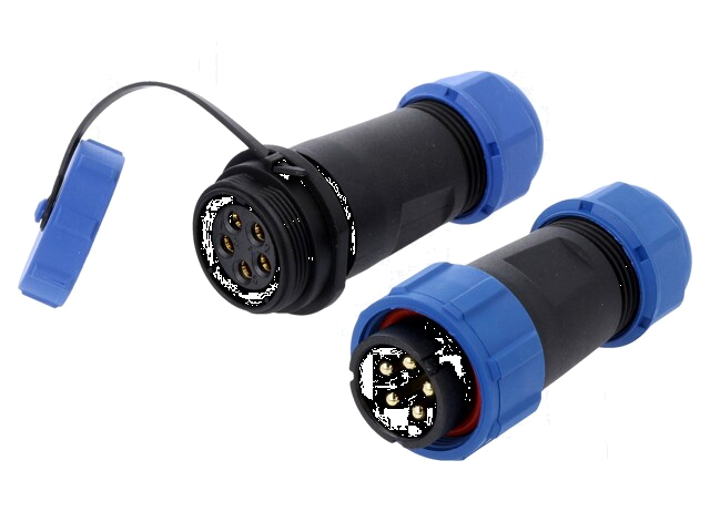 Connector: rond; mannelijk + vrouwelijk; PIN: 5; 3A; IP67; 500V Connector: rond; mannelijk + vrouwelijk; PIN: 5; 3A; IP67; 500V